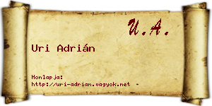 Uri Adrián névjegykártya